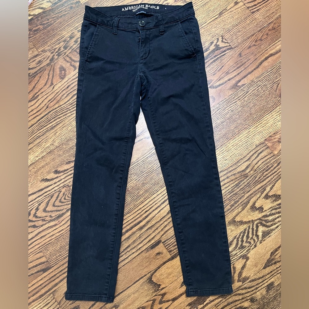 American Eagle Outfitters Black Straight Jeans Super Stretch